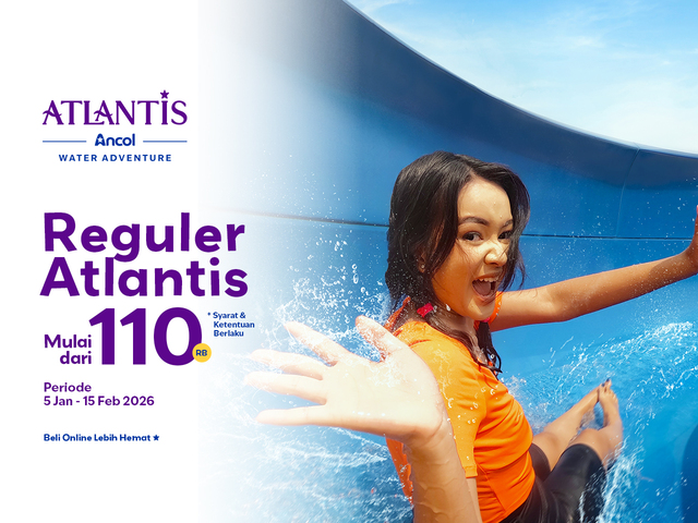 Berenang dan naik wahana seluncuran seharian di Atlantis Ancol!